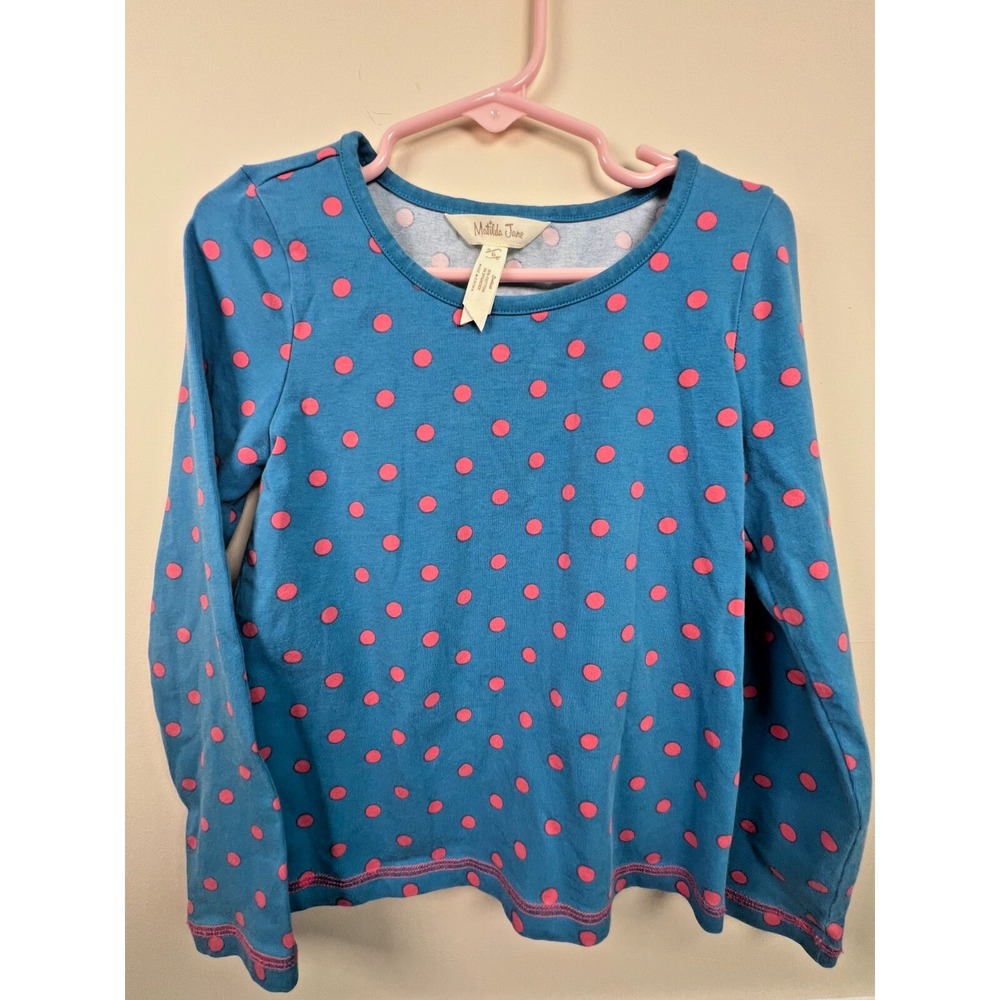 matilda jane shirt girls 6 teal polka dot undershirt‎ casual